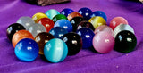 SM. Assorted Cat Eye Crystal Sphere 💚💙🩶🔮❤️💜💛