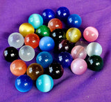 SM. Assorted Cat Eye Crystal Sphere 💚💙🩶🔮❤️💜💛