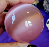 Pink Cat's Eye Crystal Sphere 🌷🔮🩷
