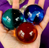 Assorted Glass Blown Crystal Sphere 🧡✨🔮🩵