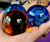 Assorted Glass Blown Crystal Sphere 🧡✨🔮🩵