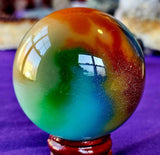 Rainbow Cat's Eye Crystal Sphere 🔮🤩🌈