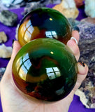 Rainbow Cat's Eye Crystal Sphere 🔮🤩🌈