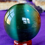 Rainbow Cat's Eye Crystal Sphere 🔮🤩🌈