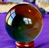 Rainbow Cat's Eye Crystal Sphere 🔮🤩🌈