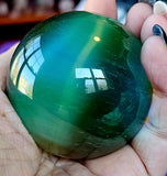 Rainbow Cat's Eye Crystal Sphere 🔮🤩🌈