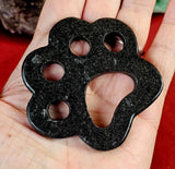 Black Jet Crystal Paw Print Carving 🐾🐈🐕🦴🖤