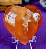 Honey Calcite Crystal Puffy Heart 🧡🌈✨🍯