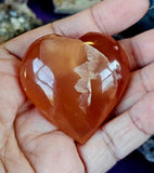 Honey Calcite Crystal Puffy Heart 🧡🌈✨🍯