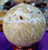 Rainbow Fluorite Root Crystal Sphere 💜🤍✨🫚🔮💚