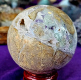 Rainbow Fluorite Root Crystal Sphere 💜🤍✨🫚🔮💚