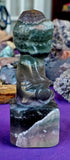 LG. Rainbow Fluorite Crystal Meditating Buddha Statue 🗿🧘‍♀️🕉️🙏💜