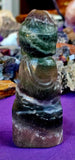 LG. Rainbow Fluorite Crystal Meditating Buddha Statue 🗿🧘‍♀️🕉️🙏💜