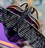 Two Toned Wire Wrapped Amethyst Heart Adjustable Bangle 🤩💜📿☪️