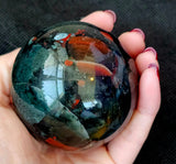 Bloodstone w/Pyrite Inclusions Crystal Sphere ❤️🩶🖤🩸✨⚜️