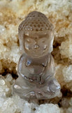 Clear & Smokey Quartz Crystal Sitting Buddha Figurine ✨🤩🧘‍♀️🕉️🕊️