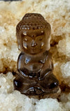 Clear & Smokey Quartz Crystal Sitting Buddha Figurine ✨🤩🧘‍♀️🕉️🕊️