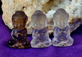 Clear & Smokey Quartz Crystal Sitting Buddha Figurine ✨🤩🧘‍♀️🕉️🕊️
