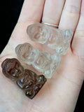 Clear & Smokey Quartz Crystal Sitting Buddha Figurine ✨🤩🧘‍♀️🕉️🕊️