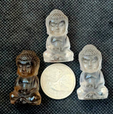 Clear & Smokey Quartz Crystal Sitting Buddha Figurine ✨🤩🧘‍♀️🕉️🕊️