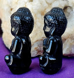 Black Obsidian Crystal Buddha Statue 🖤✨🧘‍♀️🕉️🕊️