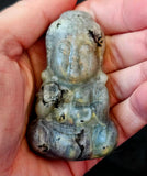 Labradorite Buddha Carving Crystal Statue ✨💙🧘‍♀️🕉️🕊️💛