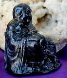 LG. Larvikite Crystal Buddha Statue 🧘‍♀️🕉️🕊️💛✨🖤