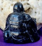 LG. Larvikite Crystal Buddha Statue 🧘‍♀️🕉️🕊️💛✨🖤