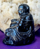 LG. Larvikite Crystal Buddha Statue 🧘‍♀️🕉️🕊️💛✨🖤