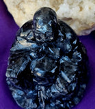 LG. Larvikite Crystal Buddha Statue 🧘‍♀️🕉️🕊️💛✨🖤