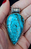 Turquoise Teardrop Pendant SS925 Pendant w/Stainless Steel Chain 📿✨💎🌊