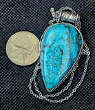 Turquoise Teardrop Pendant SS925 Pendant w/Stainless Steel Chain 📿✨💎🌊