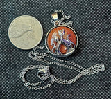 Goldstone Cat & Stars Reversible Necklace w/Stainless Steel Chain 📿✨💜🐾😻🐈