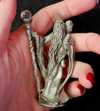 Antique Vintage Wizard Figurine w/Owl & Crystal Ball 🔮🧙‍♀️🧙‍♂️🦉