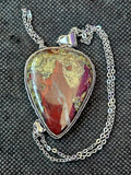Unique Dragons Blood 925SS Stone Pendant w/Stainless Steel Chain 📿✨🅾️🐲🐉