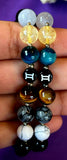 Handmade 'Gemini' Zodiac Themed Crystal Intention Bracelet ♊👬📿