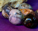 LG. Grey Flower Agate Crystal Tumble 🌺🩶✨💛🤯🤩