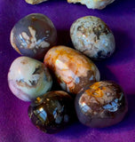 LG. Grey Flower Agate Crystal Tumble 🌺🩶✨💛🤯🤩