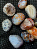 Botswana Banded Agate Crystal Tumble ❤️🧡✨🤍🤎