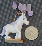Lilac Hair Pony Figurine w/Wire Wrapped Amethyst Crystal Tree 🐎💜🌳