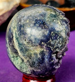 Partially Polished Raw Grape Agate Crystal Sphere 💜🔮🍇💚💙💙