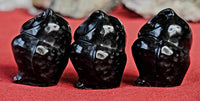 Black Obsidian Crystal Owl Figurine