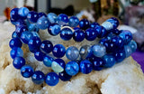 Blue Dyed Agate Crystal Stretch Bracelet 📿✨💙🔵