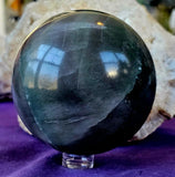 LG. Banded Fluorite Crystal Sphere 💜💚🔮💙🩵
