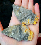 Crazy Lace Agate Crystal Butterfly on Black Metal Display Stand ✨🖤🦋💛