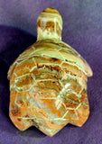 Hand Carved Mexican Lace Agate Crystal Turtle Figurine