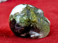 Moss Agate Crystal Skull Carving 💀🌿💚