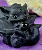 Matte Finished Black Obsidian 9 Tails Holding Sphere