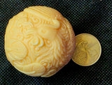 LG. Tagua Nut Phoenix Carving/Sphere ✨🐦‍🔥🥜🔮🔥
