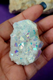 Raw Aura Coated Snow Quartz Crystal Cluster 💎✨❄️🌨️🌈